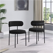 Pemberly Row Boucle Fabric Dining Chairs in Black Finish (Set of 2)