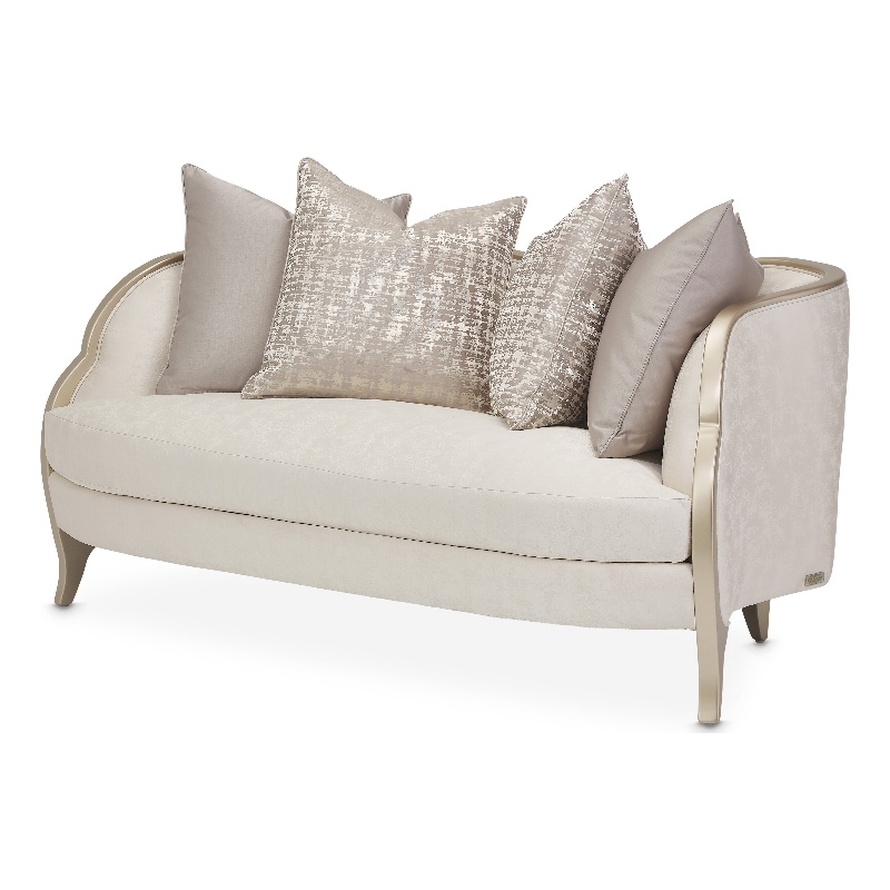 Pemberly Row Modern / Contemporary Loveseat - Cloud White/Chardonnay