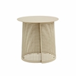 Pemberly Row Modern / Contemporary Eggnog Cream Iron Side Table