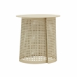 Pemberly Row Modern / Contemporary Eggnog Cream Iron Side Table
