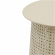 Pemberly Row Modern / Contemporary Eggnog Cream Iron Side Table