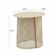 Pemberly Row Modern / Contemporary Eggnog Cream Iron Side Table
