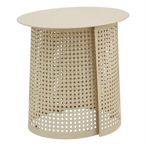 Pemberly Row Modern / Contemporary Eggnog Cream Iron Side Table
