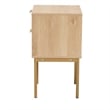 Pemberly Row Light Brown Wood and Gold Metal 2-Drawer End Table