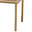 Pemberly Row Light Brown Wood and Gold Metal 2-Drawer End Table