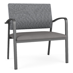 Pemberly Row 18.5&quot Polyurethane Reception Bariatric Chair in Charcoal/Gray