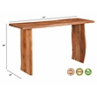 Pemberly Row Modern Live Edge Solid Wood Console Table in Brown