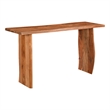 Pemberly Row Modern Live Edge Solid Wood Console Table in Brown
