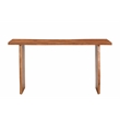 Pemberly Row Modern Live Edge Solid Wood Console Table in Brown