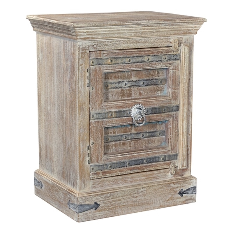 Pemberly Row Modern 1-door Solid Wood Nightstand (Left) in White