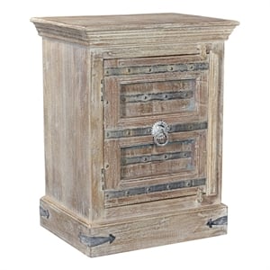 Pemberly Row Modern 1-door Solid Wood Nightstand (Left) in White