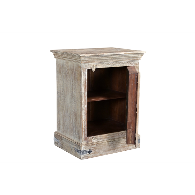 Pemberly Row Modern 1-door Solid Wood Nightstand (Right) in White