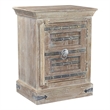 Pemberly Row Modern 1-door Solid Wood Nightstand (Right) in White