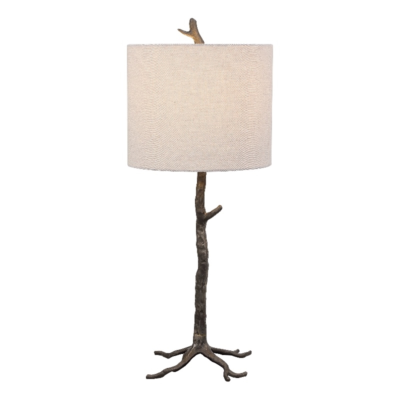 Pemberly Row 1-Light Contemporary Cast Iron Table Lamp in Bronze/Gold