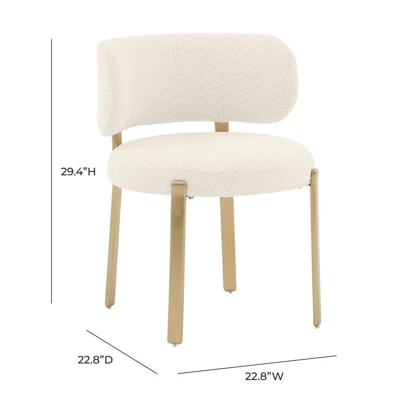Pemberly Row Modern / Contemporary Cream Boucle Dining Chair