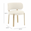 Pemberly Row Modern / Contemporary Cream Boucle Dining Chair