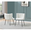 Pemberly Row Modern Cream Boucle Fabric Side Chairs (Set of 2)
