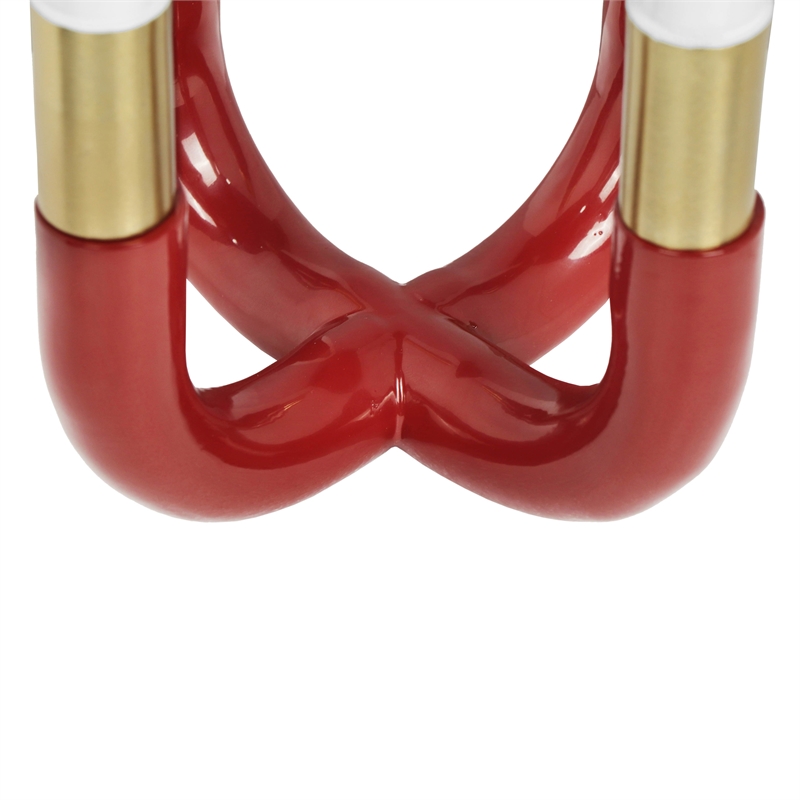 Pemberly Row Contemporary Iron and Aluminum Burgundy Candelabra