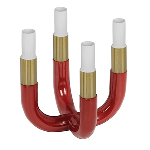 Pemberly Row Contemporary Iron and Aluminum Burgundy Candelabra