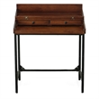 Pemberly Row Modern Rustic Top RTA Writing Desk in Chestnut/Black