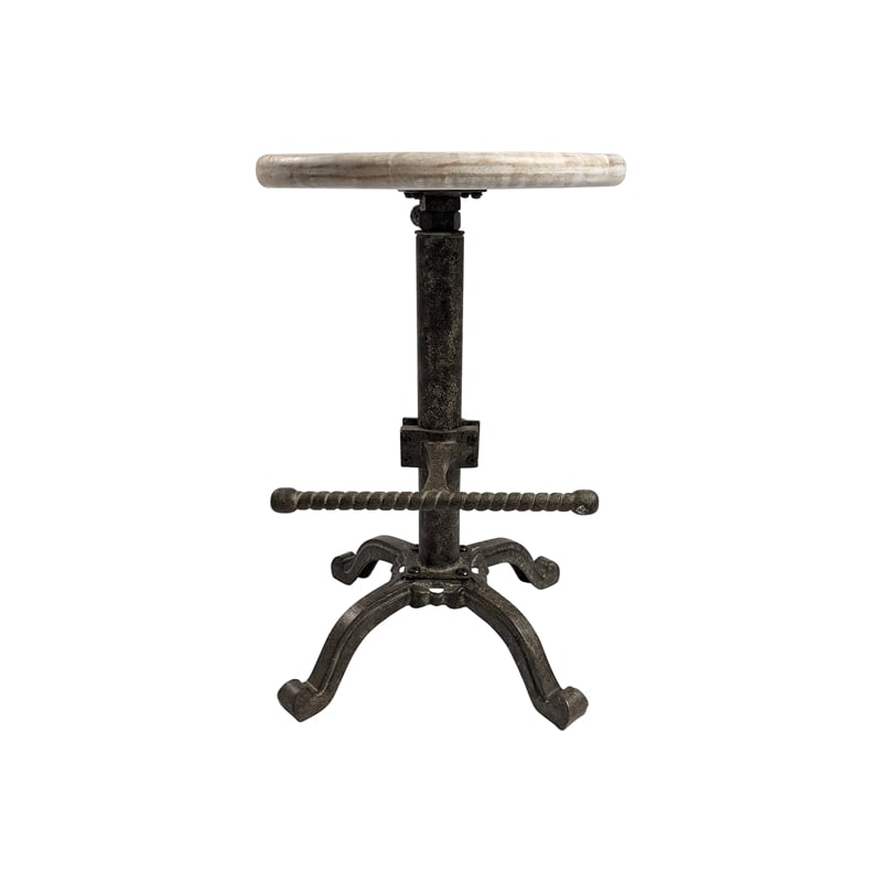 Pemberly Row Adjustable Stool in Natural Driftwood/Aged Iron