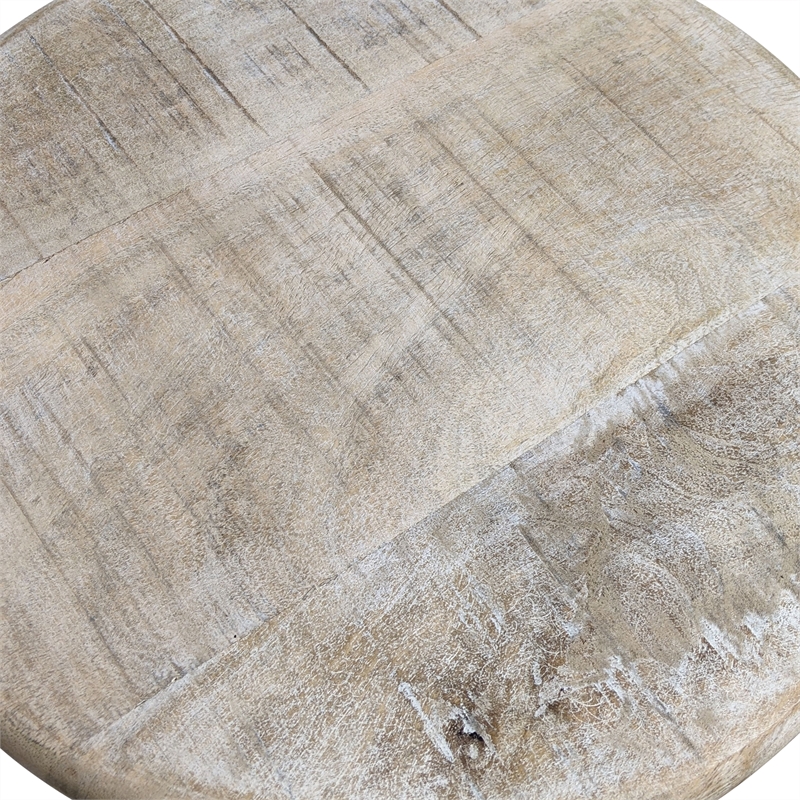 Pemberly Row Adjustable Stool in Natural Driftwood/Aged Iron