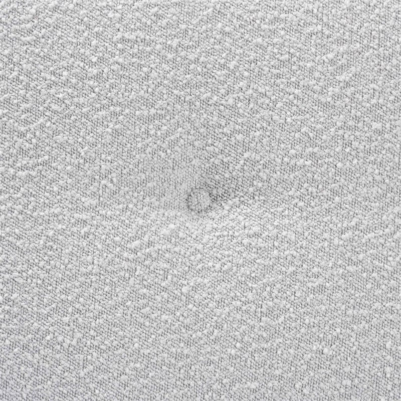 Pemberly Row Light Gray Boucle Fabric and Walnut Brown Wood Bench