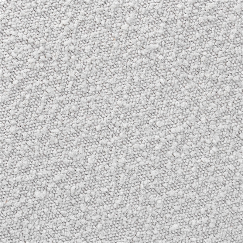 Pemberly Row Gray Boucle Fabric and Walnut Brown Wood Ottoman Footstool