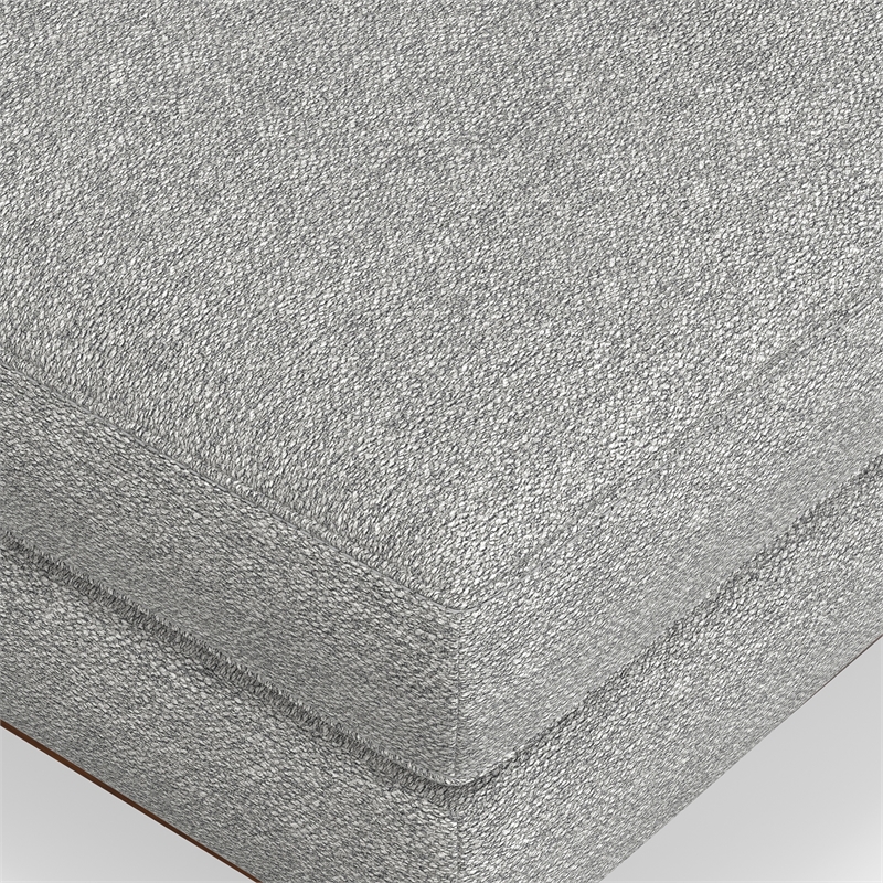 Pemberly Row 33 inch Wide Modern Ottoman in Mist Gray Woven-Blend Fabric