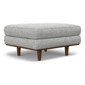 Pemberly Row 33 inch Wide Modern Ottoman in Mist Gray Woven-Blend Fabric