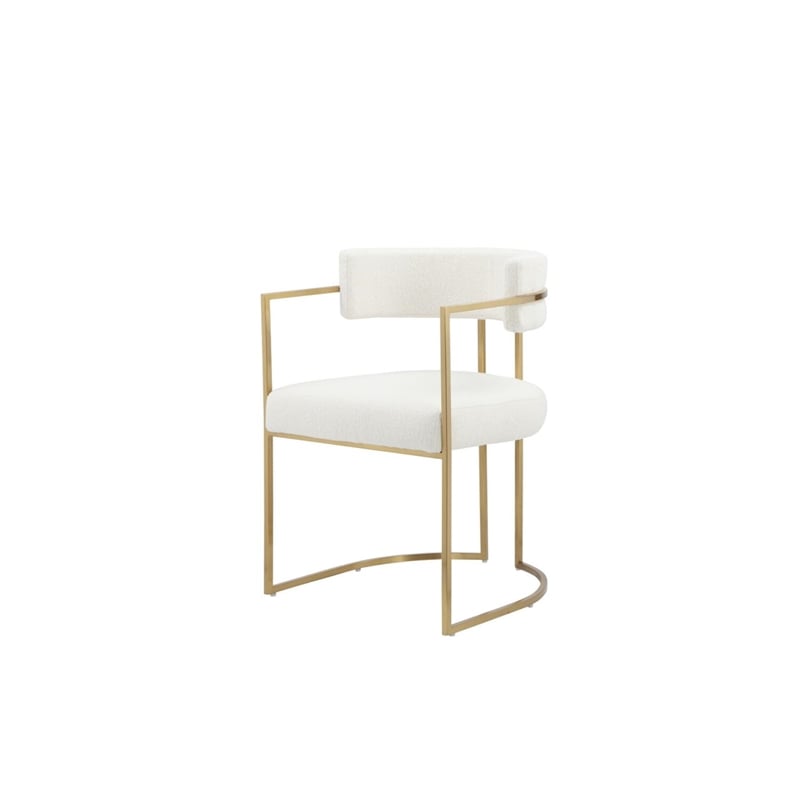 Pemberly Row Modern / Contemporary Goody Bench in Ivory Boucle