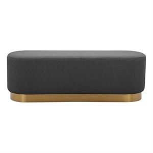 Pemberly Row Modern / Contemporary Bench in Gold and Black Boucle