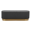 Pemberly Row Modern / Contemporary Bench in Gold and Black Boucle