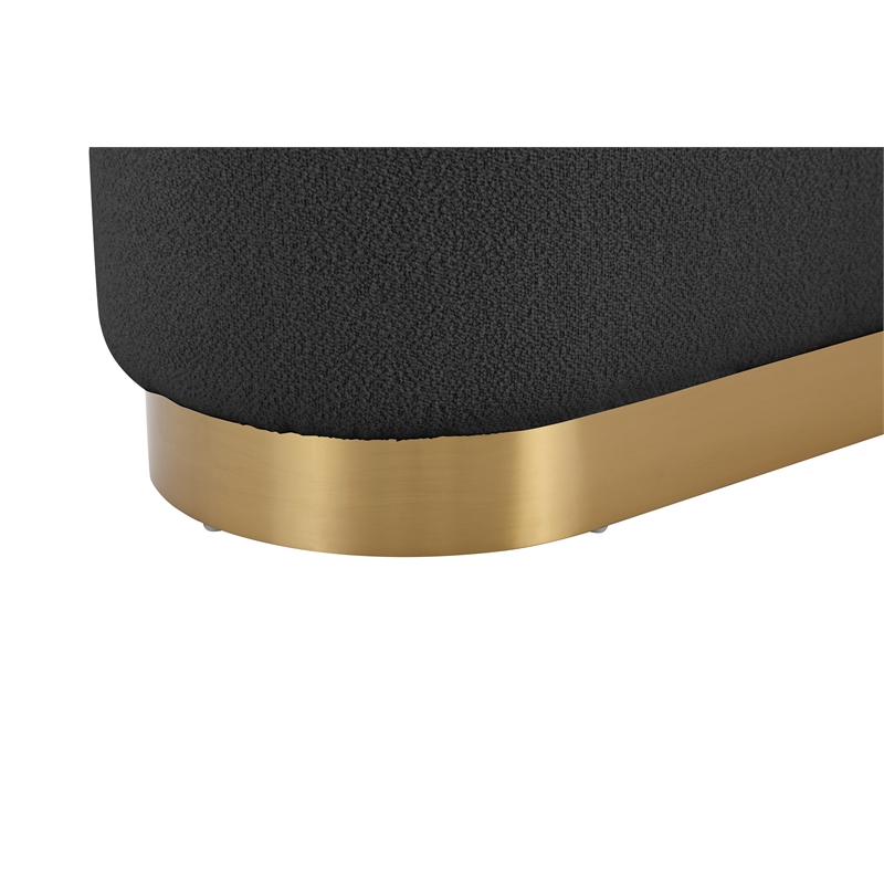 Pemberly Row Modern / Contemporary Bench in Gold and Black Boucle