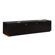 Pemberly Row Black High Gloss Wood with Gold Accent Modern TV Stand