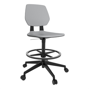 Pemberly Row Modern Extended Height Office Chair Foot Rest Gray