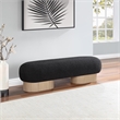 Pemberly Row Modern / Contemporary Black Boucle Fabric Bench