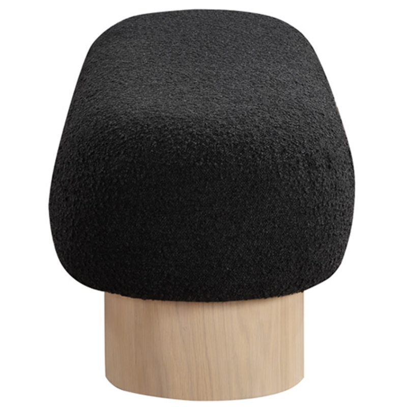 Pemberly Row Modern / Contemporary Black Boucle Fabric Bench