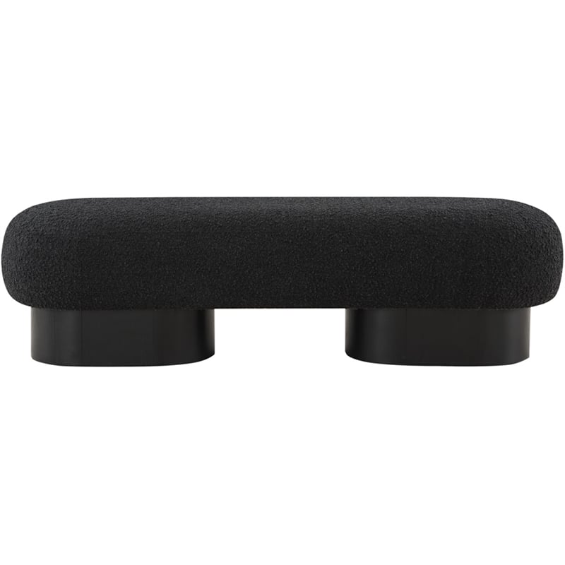 Pemberly Row Modern / Contemporary Black Boucle Fabric Bench