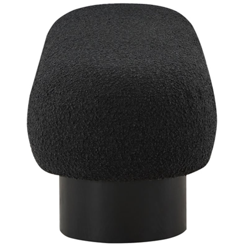 Pemberly Row Modern / Contemporary Black Boucle Fabric Bench
