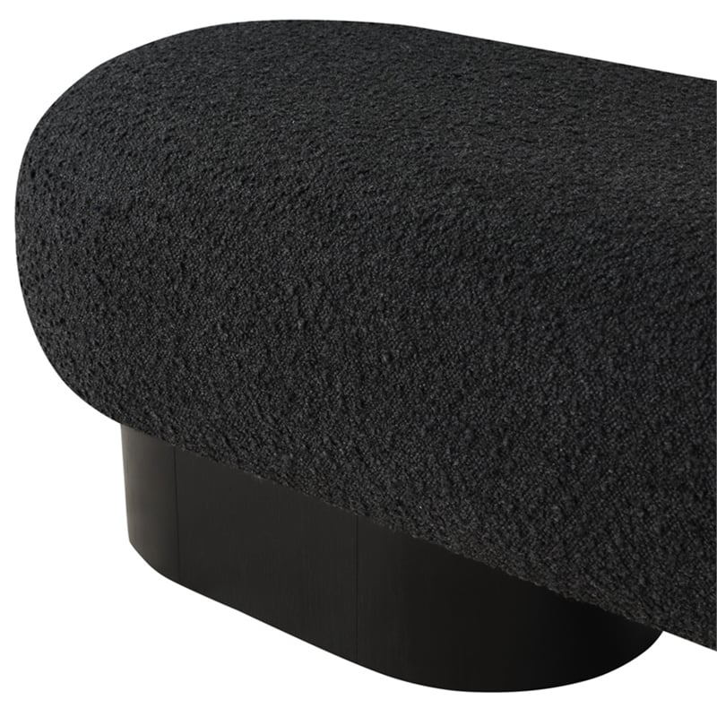 Pemberly Row Modern / Contemporary Black Boucle Fabric Bench