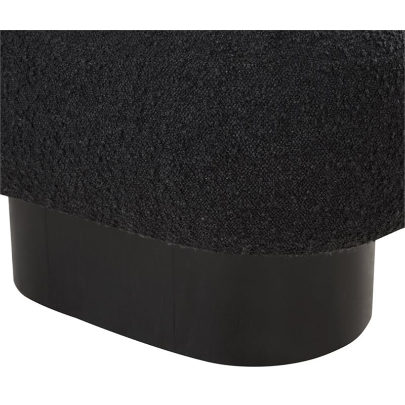 Pemberly Row Modern / Contemporary Black Boucle Fabric Bench