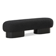 Pemberly Row Modern / Contemporary Black Boucle Fabric Bench