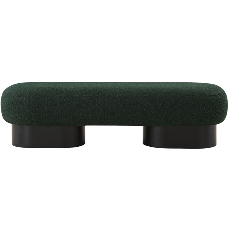 Pemberly Row Modern / Contemporary Green Boucle Fabric Bench