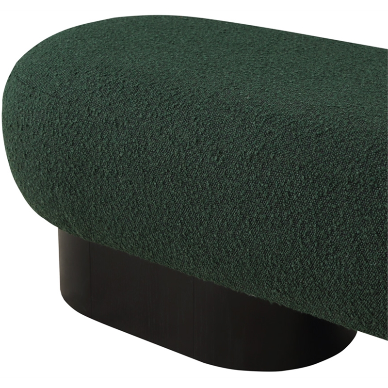 Pemberly Row Modern / Contemporary Green Boucle Fabric Bench