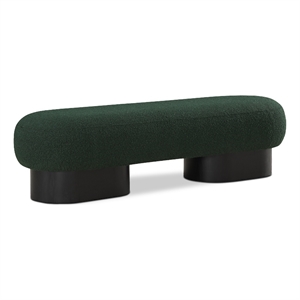 Pemberly Row Modern / Contemporary Green Boucle Fabric Bench