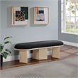 Pemberly Row Modern / Contemporary Black Boucle Fabric Bench