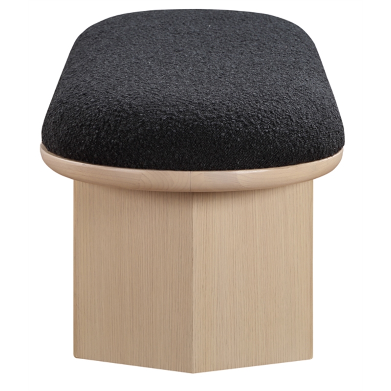 Pemberly Row Modern / Contemporary Black Boucle Fabric Bench