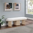 Pemberly Row Modern / Contemporary Cream Boucle Fabric Bench