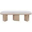 Pemberly Row Modern / Contemporary Cream Boucle Fabric Bench